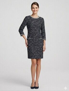 Karl Lagerfeld size 14 Tweed Jeweled Dress